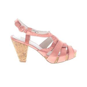 Jeffrey Campbell Pink Satin Cork Platform Sandals Sz 9 - Good Condition